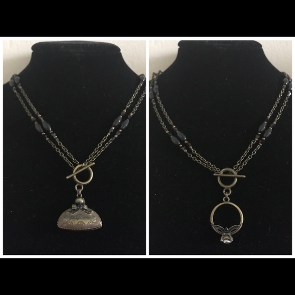 Sidlee Jewelry Jewelry - 🎉HP🎉 2 Ways to Wear Handmade - Brass/Black Heart